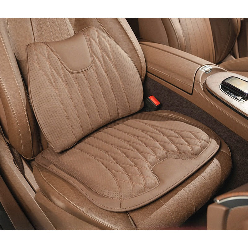 Premium Nappa Leather Seat Cushion & Backrest Set