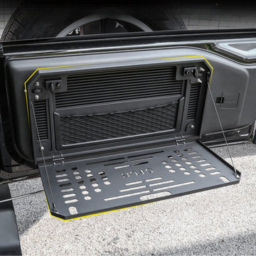 Tailgate folding table and storage rack for BJ40e