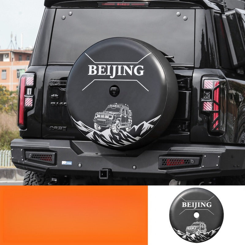 Leather spare tire protective cover for BJ40e