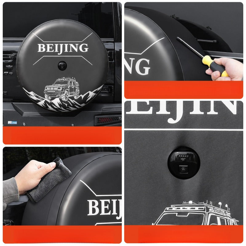 Leather spare tire protective cover for BJ40e