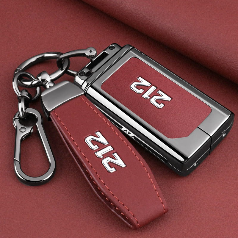 Premium Metal & Leather Key Cover for BAW 212