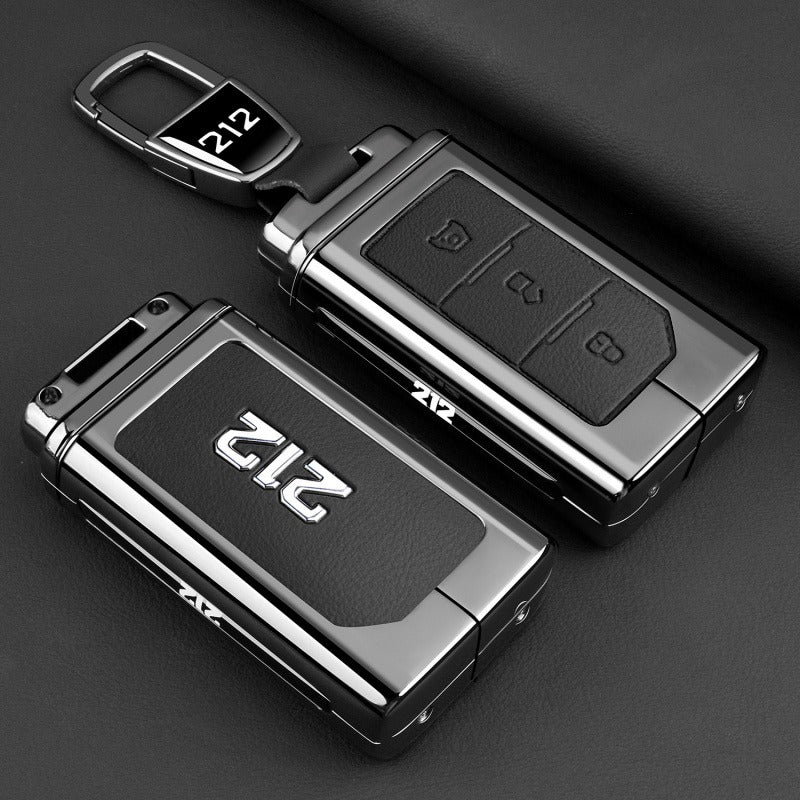 Premium Metal & Leather Key Cover for BAW 212