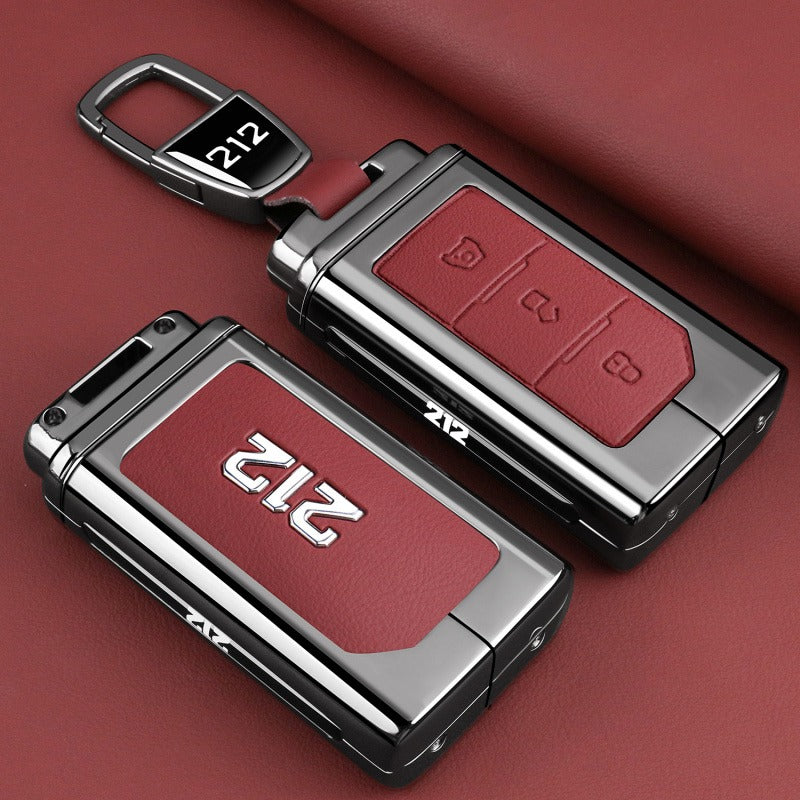 Premium Metal & Leather Key Cover for BAW 212
