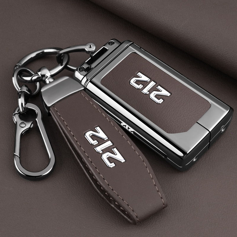 Premium Metal & Leather Key Cover for BAW 212