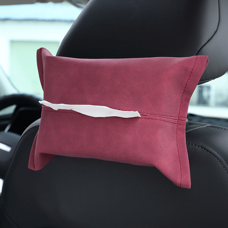 Suede Car Tissue Holder | Soft Interior Decoration Tissue Bag