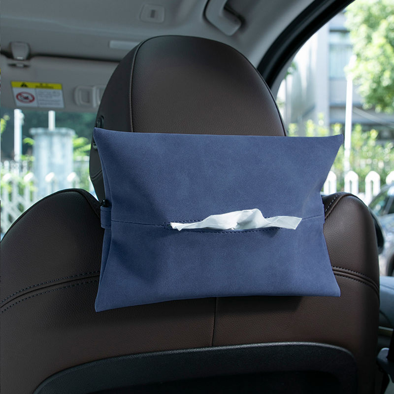 Suede Car Tissue Holder | Soft Interior Decoration Tissue Bag