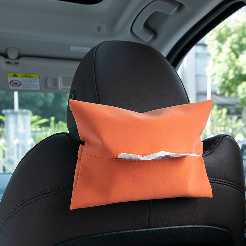 Suede Car Tissue Holder | Soft Interior Decoration Tissue Bag